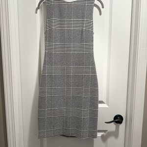 Elegant Black and White Checkered Dress